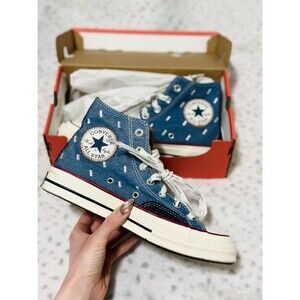 Converse Chuck 70 Hi Women’s Size 8 Blue Egret Midnight High Top Sneakers EUC